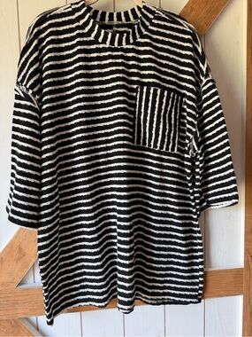 Boutique P&P Original Black & White Ribbed Tunic